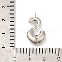 ラックメッキ真鍮チャーム  カドミウムフリー＆鉛フリー  文字a~zのチャーム  文字S  23x13.5x4mm  穴  2mm&nbsp;KK-I722-08P-S