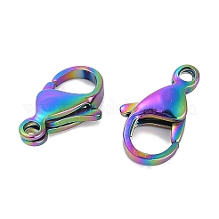304ステンレススチール製ロブスタークロウ留め金  虹色  15x9x4mm  穴：1.6mm&nbsp;STAS-R135-03P-03
