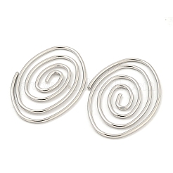 変色しない304ステンレススチールペンダント  オーバルチャーム  ステンレス鋼色  43.5x29.5x1mm  穴：3mm&nbsp;STAS-A099-17P
