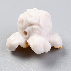 樹脂ビーズ  模造食品  ポップコーンのおもちゃ  貝殻色  15x20.5x17.5mm  穴：2mm&nbsp;RESI-O009-16B
