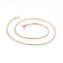 304ステンレススチールチェーンネックレス  カニカン付き  ゴールドカラー  18.1インチ（46cm）  2mm&nbsp;MAK-L015-02A