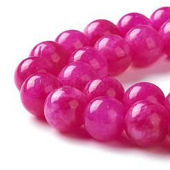 ナチュラルホワイトジェイドイミテーションピンクスギライトビーズ連売り  ラウンド  染め  8mm  穴：1mm  約48個/連  15.16インチ（38.5cm）&nbsp;G-I299-F11-8mm