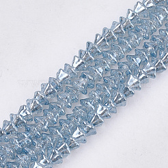 電気メッキガラスビーズセット  ペチュニア  ミックスカラー  6x8x8mm  穴：0.9mm  約120個/連  23.6インチ&nbsp;EGLA-T017-02