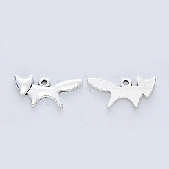 合金のチベット風チャーム  カドミウムフリー＆鉛フリー  キツネ  アンティークシルバー  10x20x1mm  穴：1.2mm&nbsp;X-TIBE-R316-036AS-NR