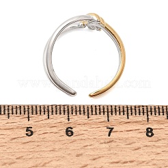 女性用304ステンレススチールカフオープンリング  イオンプレーティング（ip）  ガンメタ色＆ゴールデン  11.5mm  usサイズ8 1/2(18.5mm)&nbsp;SA-CBA82C8-09GP