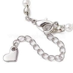 女性用 ABS プラスチック模造真珠ビーズブレスレット  アクリルと  蝶結び  6-7/8インチ(17.4cm)+エクステンダー: 65mm&nbsp;BJEW-JB11872-01