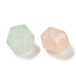 明るい透明なアクリルビーズ  グリッターパウダー付き  暗闇で光る  菱形  ミックスカラー  13x11x11mm  穴：2.5mm&nbsp;LACR-U001-02