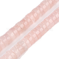 天然石ローズクォーツビーズ連売り  ヒシビーズ  ディスク  10.5x4.5mm  穴：1mm  約50個/連  8.46~8.78''（21.5~22.5センチメートル）&nbsp;G-T123-55