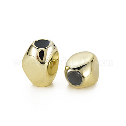UVメッキアクリル製ヨーロピアン大穴ビーズ  ナゲット  ゴールド  19x14.5x13.5mm  穴：5.5mm&nbsp;PACR-T005-21