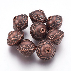 CCBプラスチックビーズ  ロンデル  赤銅鉱  18x15mm  穴：1.7mm&nbsp;CCB-K007-022R