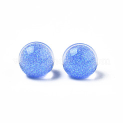 半透明のアクリルカボション  グリッターパウダー付き  ラウンド  ミックスカラー  14x12.5mm&nbsp;TACR-N006-12