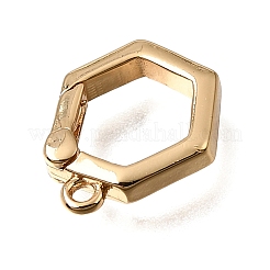 真鍮スプリングゲートリング  六角  ニッケルフリー  18KGP本金メッキ  12x11.5x2mm  穴：1.2mm&nbsp;KK-CBAEAF3-862G