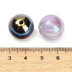 UVメッキ不透明樹脂とグリッターパウダービーズ  虹色の  ラウンド  ミックスカラー  16mm  穴：2mm&nbsp;RE-CBA3404-01E