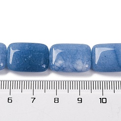 天然石アクアマリンビーズ連売り  染め  長方形  18x13.5x5.5mm  穴：1.2mm  約22個/連  15.75インチ（40cm）&nbsp;G-T047-B01-01