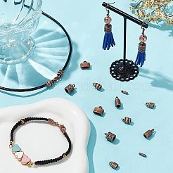 120個 6スタイル チベットスタイル 合金コードエンド  エンドキャップ  バレル＆コラム  ミックスカラー  10~14x6.5~11.5x4.5~8.5mm  穴：2.5~6mm  内径：4~9x3~5  20個/スタイル&nbsp;FIND-NB0004-49