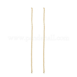 304ステンレススチールスタッドピアス  イオンプレーティング（ip）  チェーンチャーム  ゴールドカラー  77x1.2mm&nbsp;EJEW-Z089-18G