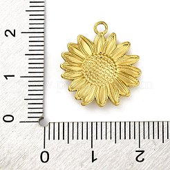 イオンプレーティング（IP）304ステンレスペンダント  ひまわりチャーム  18KGP本金メッキ  19.5x17.5x2.5mm  穴：1.6mm&nbsp;STAS-K293-06G