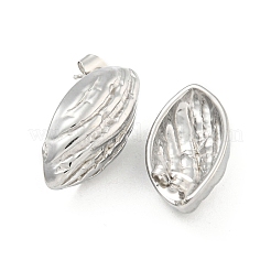 変色しない馬の目 304 ステンレススチール製イヤリング  女性用スタッドピアス  ステンレス鋼色  24x13mm&nbsp;EJEW-L290-030P