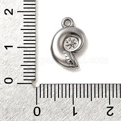 304ステンレススチールチャーム  海洋生物チャーム  ステンレス鋼色  シェル形状  14.5x9.5x4mm  穴：1.4mm&nbsp;STAS-B103-02D-P