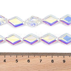 電気メッキガラスビーズセット  菱形  ABカラー  クリアAB  15x10x5mm  穴：1mm  約43個/連  25.39''（64.5センチメートル）&nbsp;EGLA-B010-01A-AB02