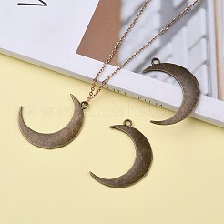 合金のチベット風チャーム  ムーン  カドミウムフリー＆ニッケルフリー＆鉛フリー  アンティークブロンズ  44x35x2mm  穴：3mm  約188個/1000g&nbsp;TIBE-S303-31AB-NR