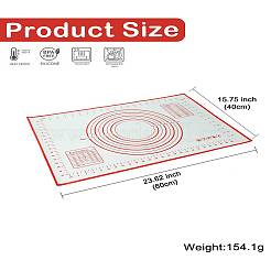 食品グレードのシリコン製ペストリーベーキングマット  長方形  レッド  400x600mm&nbsp;CJC0018-05