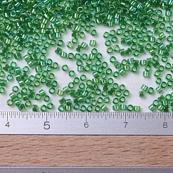 MIYUKIデリカビーズ  シリンダー  日本製シードビーズ  11/0  （db0152)透明な緑のab  1.3x1.6mm  穴：0.8mm  約2000PCS /ボトル  10 G /ボトル&nbsp;SEED-JP0008-DB0152