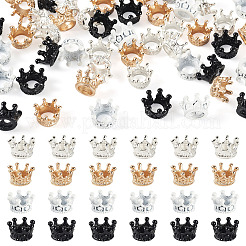 チベットスタイルの合金ユーロプランビーズ48個4色  大穴ビーズ  クラウン  ミックスカラー  10~11.5x6~7mm  12個/カラー&nbsp;FIND-TA0010-46