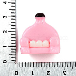 不透明樹脂デコデンカボション  ソファ  ピンク  25x24~24.5x8mm&nbsp;RESI-N039-127A