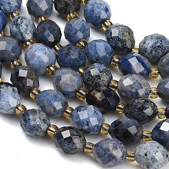 天然デュモージェライトビーズ連売り  ラウンド  多面カット  シードビーズで  8~9x7~8mm  穴：1mm  約18~20個/連  7.48''（19cm）〜7.87''（20cm）&nbsp;GG-CBA4A3B-A07
