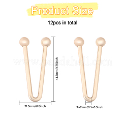 合金ビキニクリップ12個  ブラの留め具交換パーツ  ライトゴールド  44.5x21.5x3~7mm&nbsp;FIND-CA0009-06