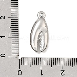 304ステンレスペンダント  カニ爪チャーム  ステンレス鋼色  20x9x5.5mm  穴：1.3mm&nbsp;SA-CBAB767-05P