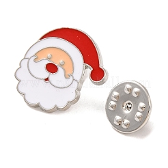 クリスマステーマのエナメルピン  バックパック服用合金ブローチ  サンタクロース  20x19x1mm&nbsp;JEWB-M043-01E
