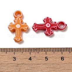 オペークアクリルパーツ  クラフトスタイル  クロスフルーリー  ミックスカラー  22x13x3mm  穴：2.8mm  1666個/ 500g&nbsp;OACR-E039-05