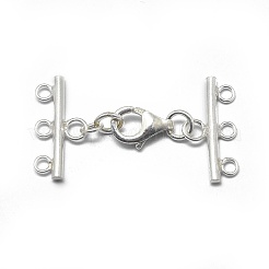 925スターリングシルバーカニカン  コー​​ドが終了すると  スタンプ925個付き  銀  34x18mm  穴：1.6mm&nbsp;STER-L057-002S