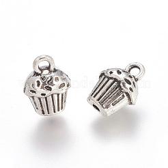 アンティーク銀合金ケーキペンダント  カドミウムフリー＆鉛フリー  14x10x8mm  穴：2mm  片穴：2mm&nbsp;X-TIBEP-A113361-AS-LF
