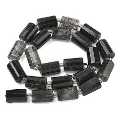 天然トマムマシンクォーツビーズ連売り  多面カット  コラム  シードビーズで  15~15.5x10mm  穴：0.8mm  約22個/連  15.75''~15.98''（40~40.6センチメートル）&nbsp;G-G453-E08-10x14mm