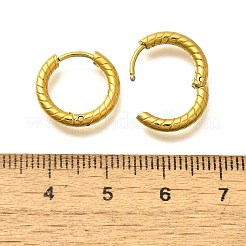 女性用304ステンレスフープピアス  イオンプレーティング（ip）  リング  14KGP本金メッキ  15.5x2.5mm&nbsp;EJEW-M068-11B-G