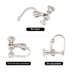 真鍮製ねじ式クリップイヤリングパーツ  スパイラルイヤークリップ  穴開けないイヤリング  プラチナ  13~15x13x5mm&nbsp;LS-KK-L164-02P