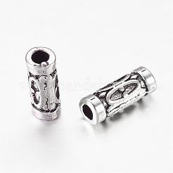 チベット風合金ビーズ  鉛フリー＆ニッケルフリー＆カドミウムフリー  チューブ  アンティークシルバー  13x5mm  穴：2.5mm&nbsp;X-LF0843Y-NF