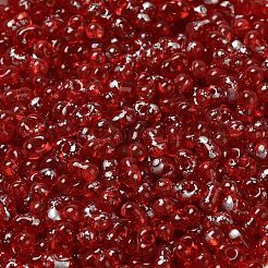 塗装ガラスシードビーズスプレー  ピーナッツ  レッド  4~5x2~2.5x2~2.5mm  穴：0.8~0.9mm  約8500個/ポンド&nbsp;SEED-F005-06A-05