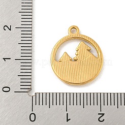 イオンプレーティング（IP）304ステンレスペンダント  ツリーチャーム付きフラットラウンド  18KGP本金メッキ  18.5x15.5x2mm  穴：1.6mm&nbsp;STAS-N103-133G