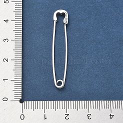 スターリングシルバー製の安全ピンブローチ金具 925個  ハートキルトピン  プラチナ  39.5x7x2mm&nbsp;STER-H120-01P