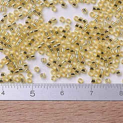 MIYUKIデリカビーズ小  シリンダー  日本製シードビーズ  15/0  （dbs0042)シルバーライニングゴールド  1.1x1.3mm  穴：0.7mm  約175000個/袋  50 G /袋&nbsp;SEED-X0054-DBS0042