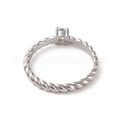 304ステンレススチール指輪  キュービックジルコニア付き  ステンレス鋼色  usサイズ7（17.3mm）&nbsp;RJEW-C071-08P