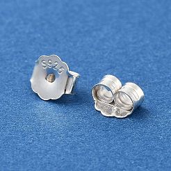 スターリングシルバー製フリクションイヤーナット 925 個  s925スタンプあり  銀  5.5x6x3mm  穴：1mm  約76個/10g&nbsp;LS-STER-G041-02C