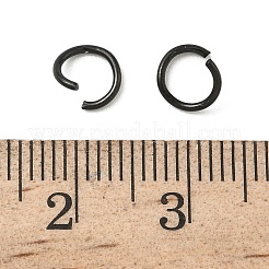 304ステンレススチールオープン丸カン  イオンプレーティング（ip）  丸いリング  ブラック  20ゲージ  6x0.8mm  内径：4.4mm&nbsp;STAS-R060-6x0.8-EB