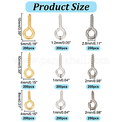 1800 個 9 スタイル鉄ネジアイピンペグベイル  片穴パーツ用  ミックスカラー  8~10x4~5x1~1.2mm  穴：2~2.8mm  200個/スタイル&nbsp;IFIN-AR0001-33