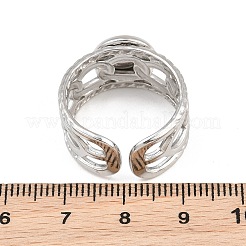 304ステンレススチールカフリング部品  ラウンドパッドリングセッティング  ステンレス鋼色  11mm  usサイズ9 3/4(19.5mm)  トレイのサイズ：10mm&nbsp;SA-CBA82C8-01B-P