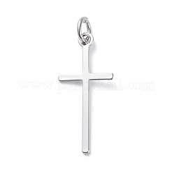 真鍮チャーム  長持ちメッキ  クロス  プラチナメッキ  23x10.5x0.6mm  穴：3.2mm&nbsp;ZIRC-G160-31P